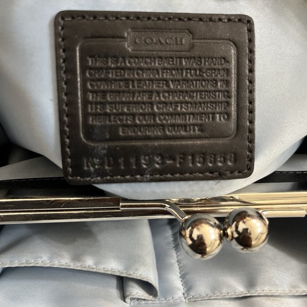 Coach Signature Stitched Patent Leather Carryall Bag Black, F15658 - Picture 5 of 8